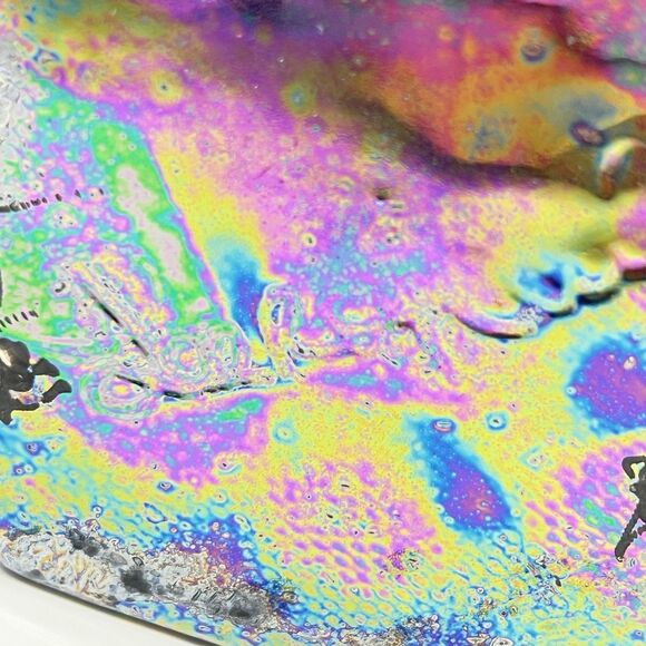 Lee Roy Cain Vintage Ceramic Pottery 2 Vases/Swans Iridescent Metallic Glaze - Picture 8 of 10